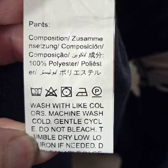 Shein Curve 3XL Navy Blue White Brushstroke Print 2 Piece Short Set Long Sleeve - Picture 5 of 5